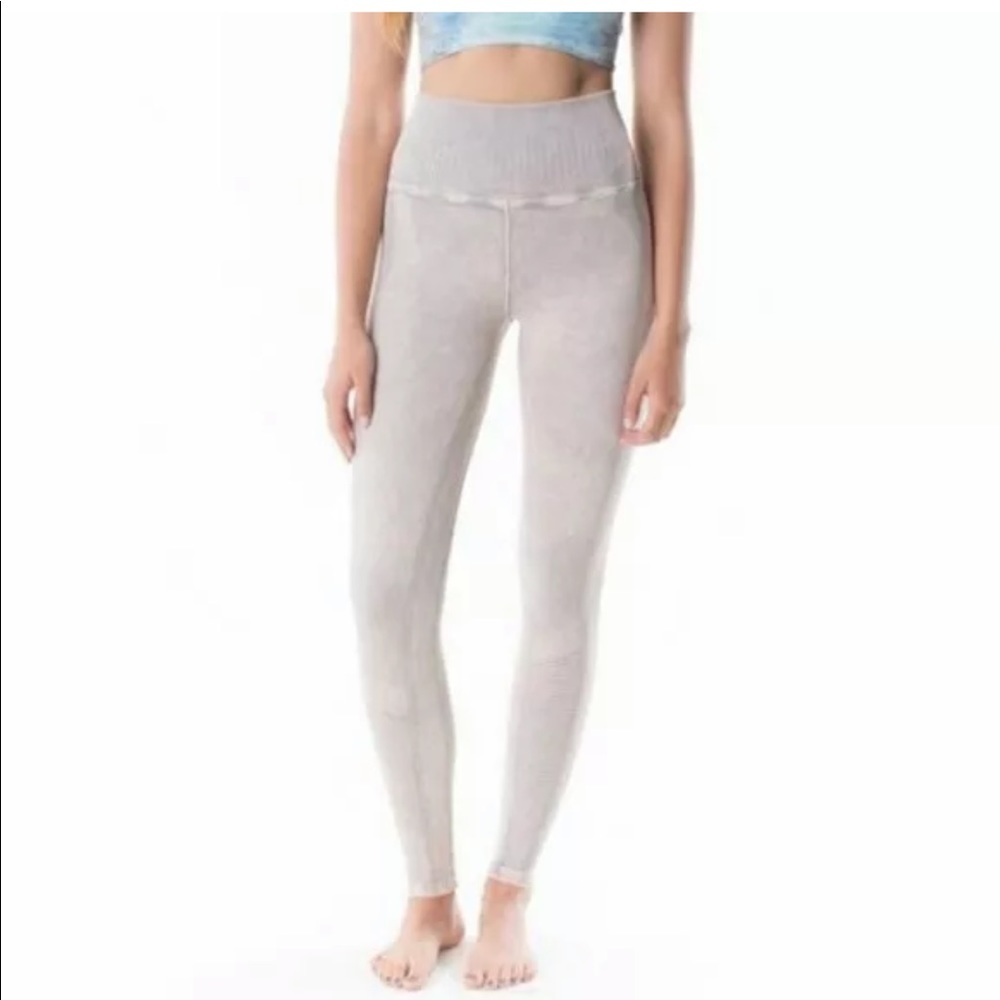 Avocado Moto Style High Waisted Leggings size small grey/blue